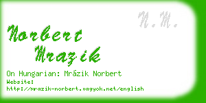 norbert mrazik business card